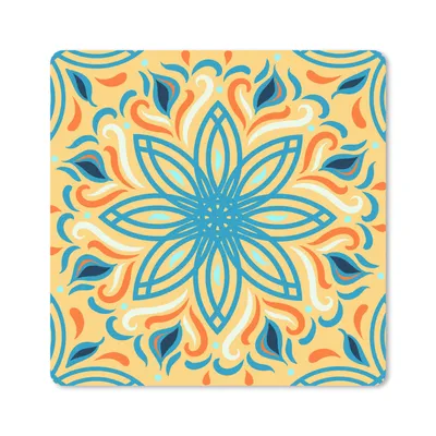 Produktbild von MuchoWow® Mauspad Mousepad Blume - Blätter - Blau 30x30 cm - Mousepads - Maus Mat - Pad - Mausunterlage - Gaming