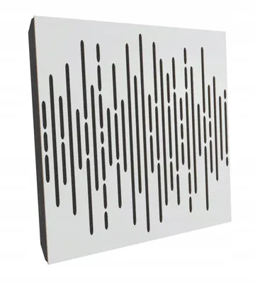 Obrázek produktu pro 4ks akustických stěnových panelů s montážní sadou | "Wave" 50x50x5cm | dřevěný akustický difuzor | barva: bílá