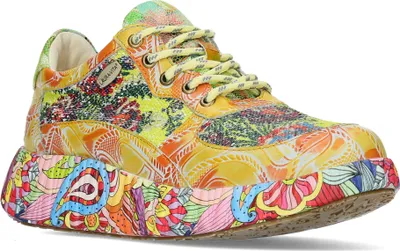 Produktbild von LAURA VITA Sneaker Nikito 02 jaune gelb bunt mit bedruckter Plateausohle und herausnehmbarer Lederinnensohle Gr. 42