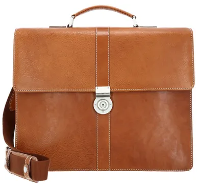 Productafbeelding van LEONHARD HEYDEN Leer aktetas business tas met laptopvak Bergamo Aktenmappe 2 Fächer 6853 Hellbraun Lichtbruin