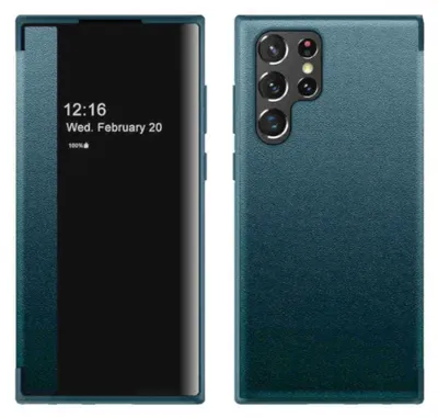 Produktbild von Für Samsung Galaxy S23 Ultra 5G Mirror View Smart Cover Hülle Handy Tasche Etuis Case
