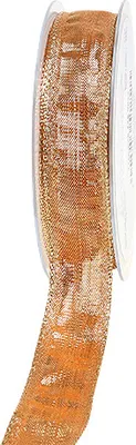 Produktbild von Dekoband Gold Drahtkante 25mm 25m Weihnachtsdeko Schleifen