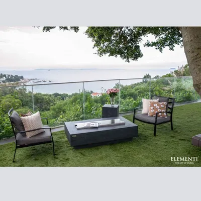 Immagine prodotto di ELEMENTI Gasfeuerstelle Vancouver in Beton-Optik dunkelgrau aus Faserbeton 142 x 81 x 36 cm