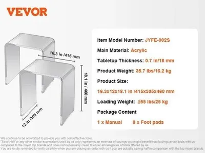 Produktbild von Famanu Acryl Beistelltisch - Oval, Modern, 12 mm dick, Belastbar bis 36 kg, 950 x 600 x 350 mm