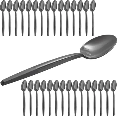 Produktbild von Mehrweg Esslöffel 30er Set – wiederverwendbares Kunststoffbesteck, stabil, spülmaschinenfest und 100 % recycelbar, ideal als Partygeschirr
