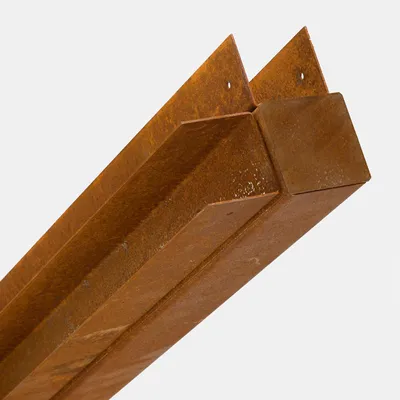 Produktbild von BambusBASIS Modul5 Eckpfosten für Zaunfeld 122 - 170 cm, Cortenstahl, z. Einbet