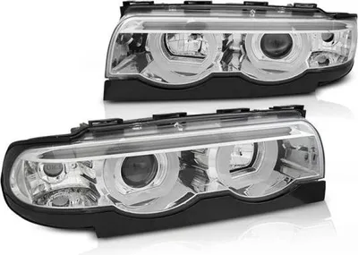 Zdjęcie produktu dla Reflektory 3D typu „Angel Eyes” pasujące do BMW serii 7 E38, rok produkcji 1994–2001, chromowane