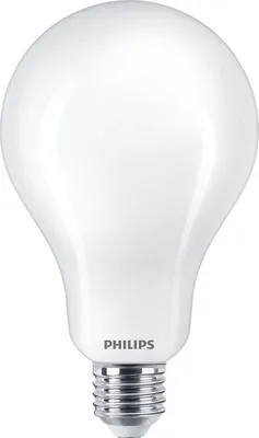 A Philips LED light bulb on a white background.