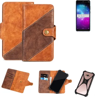 Produktbild von K-S-Trade Handyhülle Schutzhülle Bookstyle Case Wallet-Case kompatibel mit ZTE Blade A5 2020 Cover Klapphülle Kantenschutz Smartphone dunkelbraun