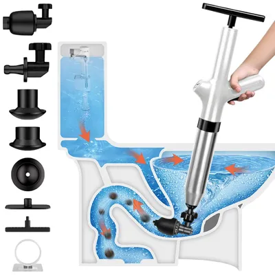 Produktbild von Elzusha – Abflussreiniger mit Luftdruck und 4 Saugglocken