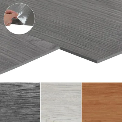 Obrázek produktu pro Jayseuw 2,5m² vinylové podlahy vinylové laminátové samolepicí prkna prkna PVC podlaha protiskluzová voděodolná 18 kusů vinylových prken dřevěná prkna tloušťka 2 mm (tmavě šedá)