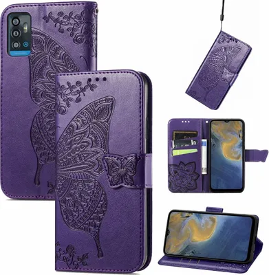 Produktbild von König Design Hülle kompatibel mit ZTE Blade A71 Kunstleder Handyhülle - Handy Case Violett Dunkel