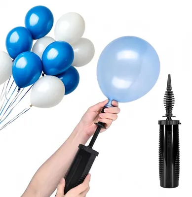 Handballonpumpe Doppelhub, schwarz, für Latex- und Folienballons