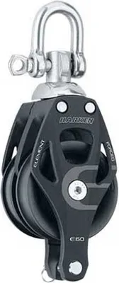 Produktbild von Harken Doppelter Wirbelblock Mit Hakenrolle 60 Mm Schwarz  Schwarz One Size