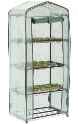 Immagine prodotto di Serra da balcone per orto con quattro ripiani per fiori 69 x 49 x 160 cm