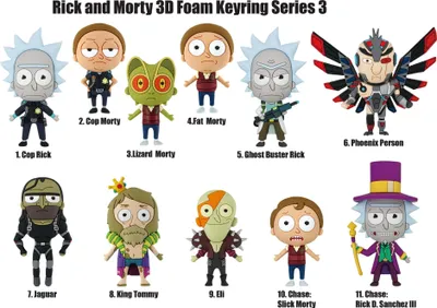 Produktbild von Rick and Morty PVC-Taschenanhänger Series 3 Display (24)