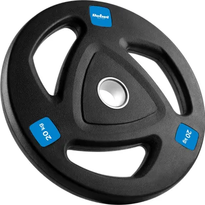 Obrázok produktu pre Olympijské závažie z liatiny s pogumovanými rukoväťami 20 kg 51 mm kotúč REBEL