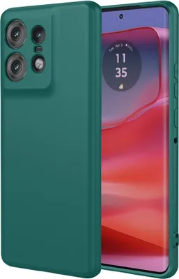 Produktbild von Hülle für Motorola Edge 50 Pro - Phonesta Soft Silk Silikon Back Cover - Dunkelgrün