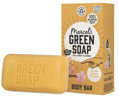Productafbeelding van Marcel's Green Soap Shower Bar Vanilla & Cherry (150 gr)
