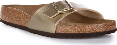 Produktbild von Birkenstock Madrid Frauen E zel Riemen Birko Flor Sandale Gold – 5,5 UK - 39 EU - 8/8,5 US