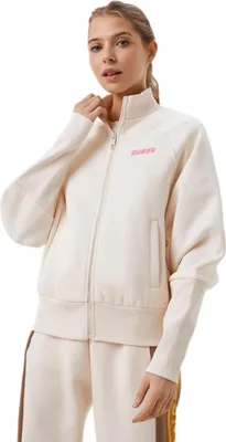 Imagen del producto de Sudadera con cremallera completa para mujer Guess, modelo ADRIANNA, color beige, talla S