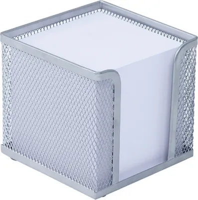 Produktbild von Zettelbox Office 10x10x10cm silber Packung mit 12 Stück