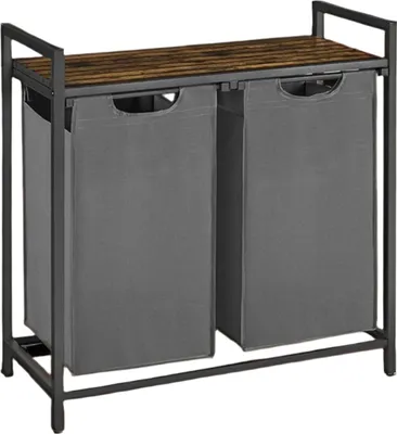 Obrázok produktu pre Skriňa na bielizeň s 2 priehradkami a poličkou – vintage dizajn – 73 x 33 x 72 cm