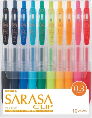Productafbeelding van Zebra Sarasa Clip 0,3 - 10 kleuren set (JJH15-10CA)