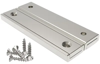 2 Neodym-Magnete rechteckig, 30 kg Haftkraft, 60x13,5x5 mm