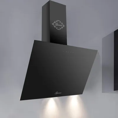 Produktbild von GURARI Kopffreihaube GCH 286 BL 8 Prime, Dunstabzugshaube 80cm, 1000m³/h Wandhaube, Schwarz Glas, TouchControl,Fernbedienung,Timer,