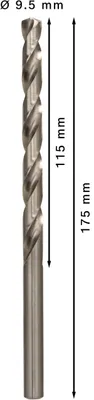 Productafbeelding van PRO Metal, HSS-G spiraalboor, 9,5 x 115 x 175 mm, 5-delig.