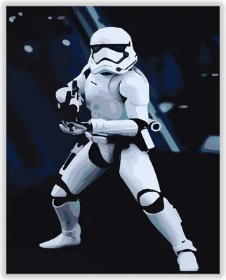Produktbild von Malen nach Zahlen mit einem Rahmen Gemälde - Stormtrooper 40 x 50 cm