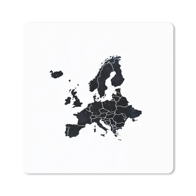 Produktbild von MuchoWow® Mauspad Mousepad Europa-Karte - Schwarz und weiß 20x20 cm - Mousepads - Maus Mat - Pad - Mausunterlage - Desk Mat - Bureauartikeln
