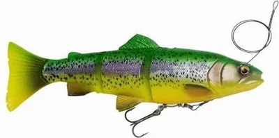 Produktbild von Savage Gear 4D Line Thru Trout - Gummiforelle Gummifisch, Farbe:Firetrout, Länge / Gewicht /Schwimmverhalten:20cm / 93g / langsam sinkend