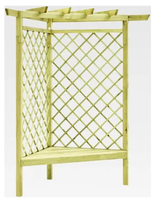 Produktbild von Imprägnierte Kiefernholz Eckpergola mit Bank 130x130x197cm