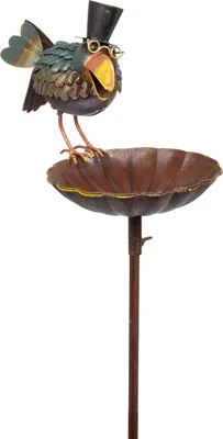 Produktbild von Moritz Gartenstecker Metall Rabe mit Zylinder 17 x 28 x 129 cm Gartendeko Gartenfigur Tierfigur Deko