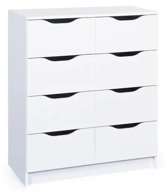 Produktbild von Ponzone - Kommode, 80x40x91h cm Weiß, 8 Schubladen