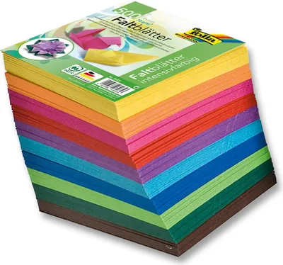Zdjęcie produktu dla Folia 8955 Faltblätter "Mini" 5x5cm - 10 Farben sortiert, 500 Blatt, 70g/qm