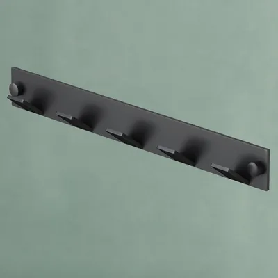 Produktbild von Mai & Mai Kleiderhaken Wandgarderobe Wandhaken aus Edelstahl mit 5 Haken Garderobenleiste Garderobenhaken 30cm Matt schwarz Stalo-03