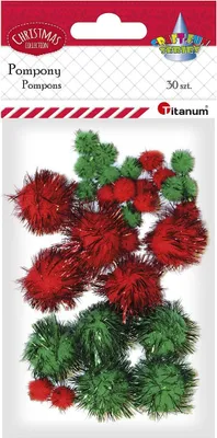 Produktbild von Glitzerbommeln grün rot 30 Stück Titanum