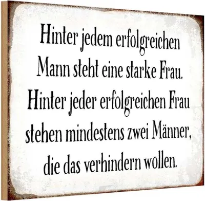 Produktbild von vianmo Holzschild 20x30 cm hinter jedem Mann steht Frau Männer Frauen