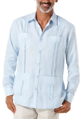 Produktbild von Cubavera Herren Guayabera 100% Leinen mit Vier Taschen, langärmelig, Knopfleiste