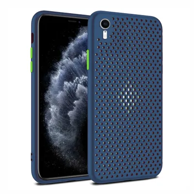 Obrázok produktu pre Smartphonica silikónové puzdro na iPhone Xr s otvormi - tmavomodré