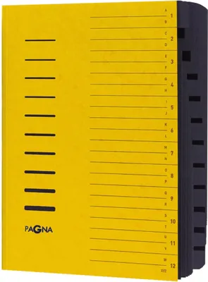 Produktbild von PAGNA Ordnungsmappe 24122-05 DIN A4 12Fächer A-Z/1-12 gelb