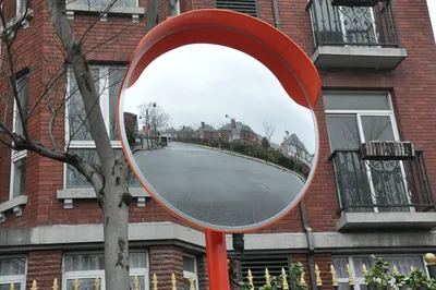 Konvexspiegel 60 cm, orange, für Verkehrssicherheit und Überwachung