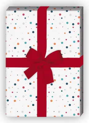 Produktbild von Fröhliches Geschenkpapier mit bunten Konfetti Punkten - G8203, 32 x 48cm