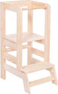 Zdjęcie produktu dla Wieża edukacyjna - Pomoc kuchenna - 90x39x52 cm - Naturalne drewno