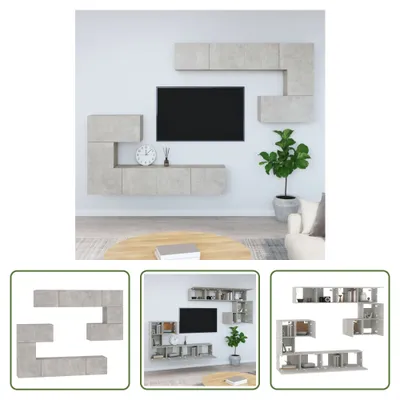 Produktbild von The Living Store TV-Wandschrank Betongrau Holzwerkstoff