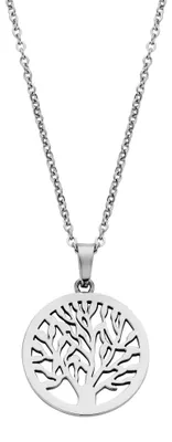 Produktbild von CO88 Collection Beloved 8CN-26058 Stahlkette mit Anhänger – Lebensbaum Ø 20 mm – Länge 42 + 5 cm – silberfarben