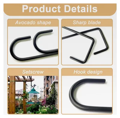 Produktbild von 2x S-Haken zum Einhängen – Metallzaunhaken für Terrasse und Balkon – Pflanzenaufhänger für Blumentöpfe, Windspiele, Laternen oder Vogelfutterspender – Robuste Gartenaufhängehaken in Schwarz